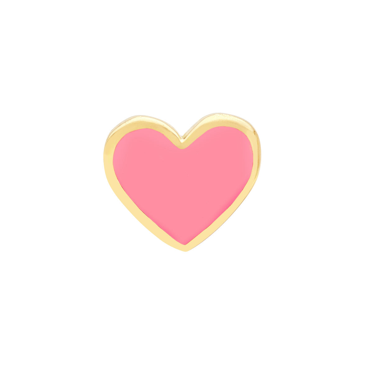 Enamel Heart Stud Earrings 14K Yellow Gold