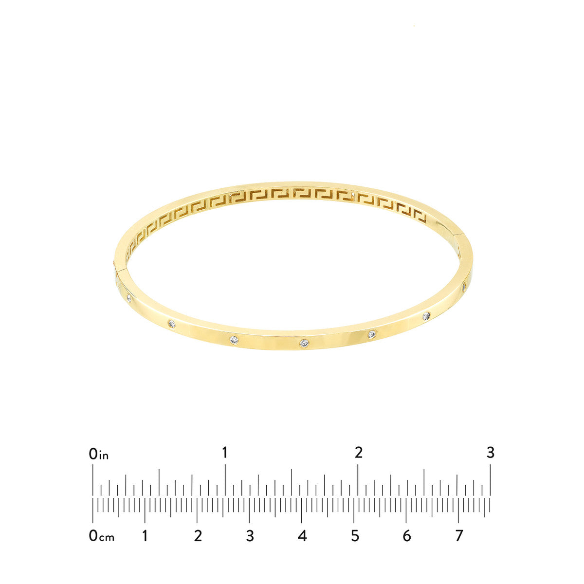 Diamond Square Tube Bangle 14K Yellow Gold