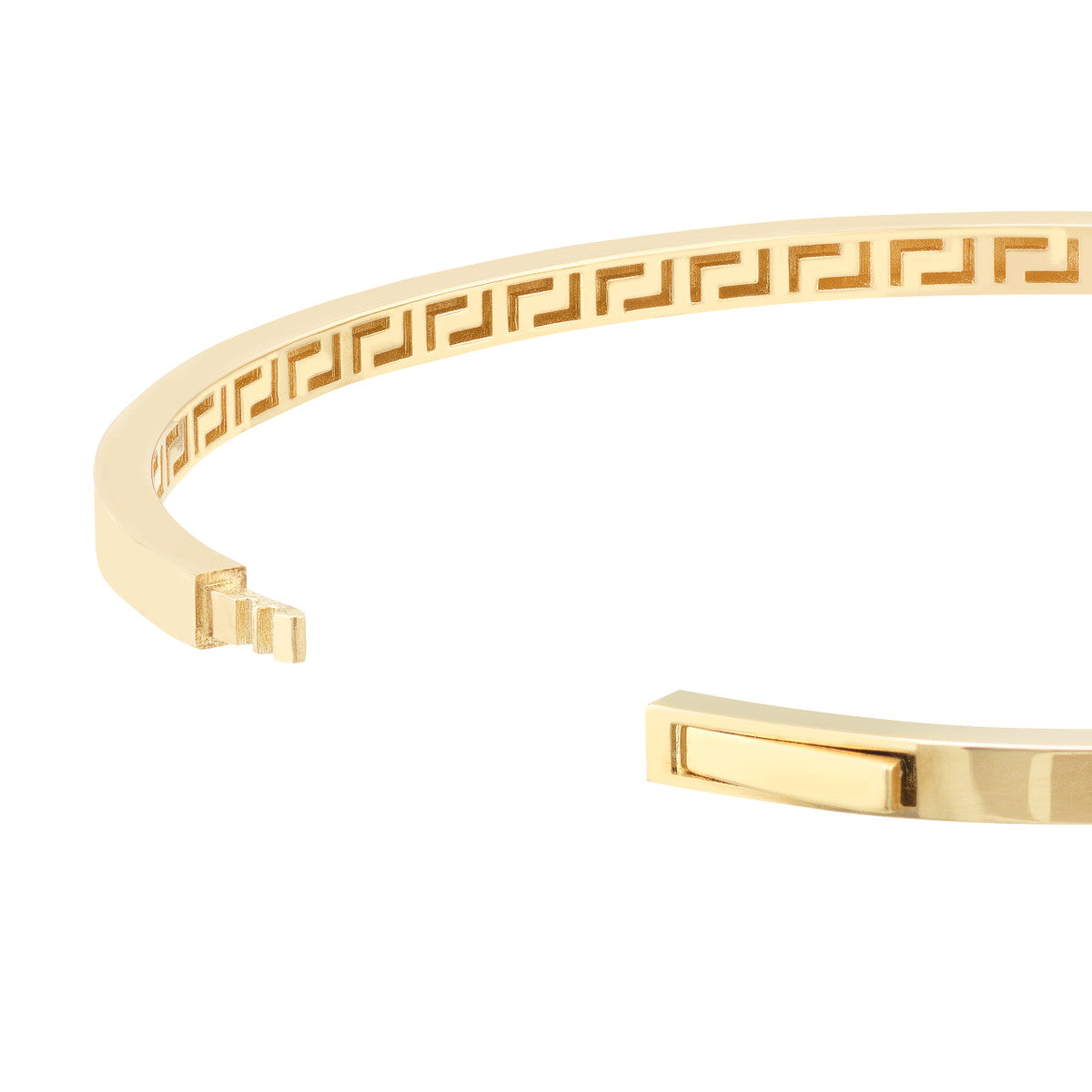 Plain Square Tube Bangle 14K Gold