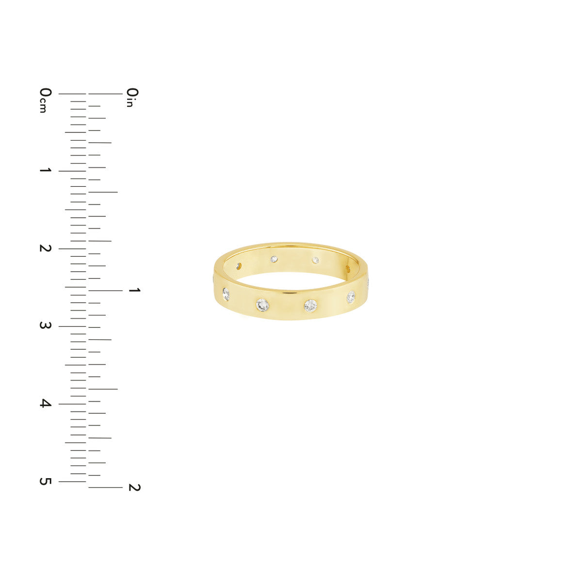 Flush Set Diamond Band 14K Yellow Gold