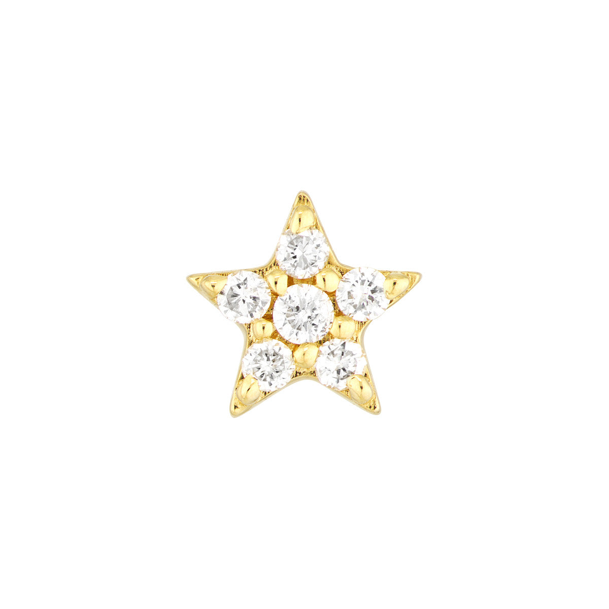 Diamond Star Micro Stud Earrings 14K Yellow Gold