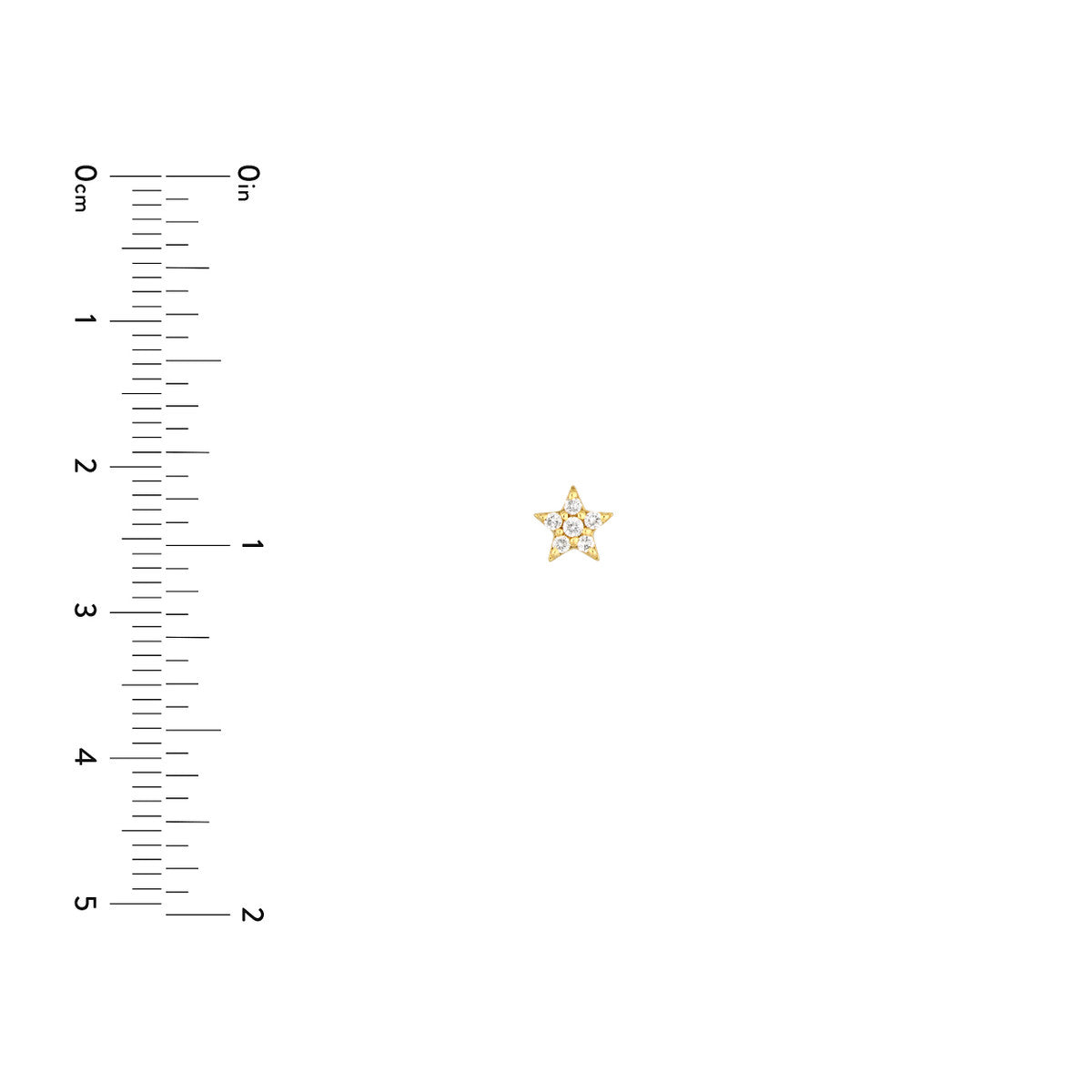 Diamond Star Micro Stud Earrings 14K Yellow Gold