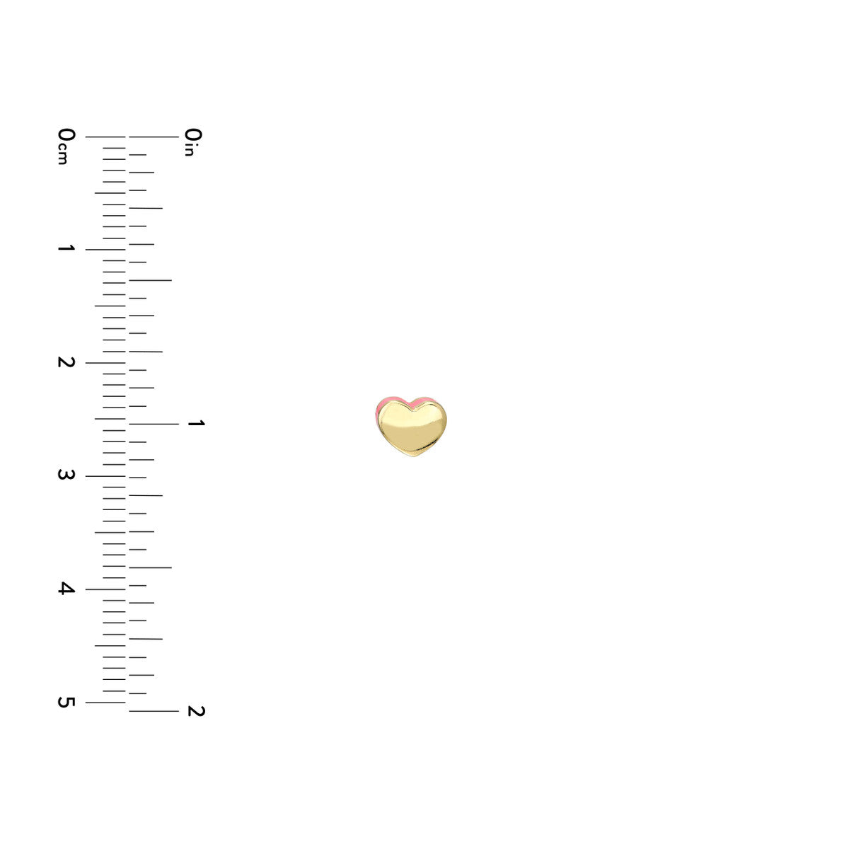 Domed Stud Enamel 14K Yellow Gold