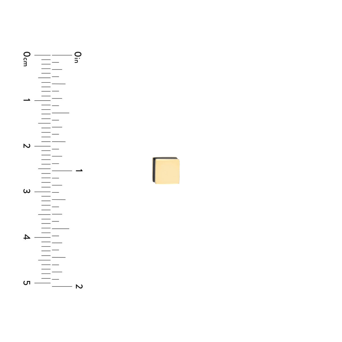 Domed Stud Enamel 14K Yellow Gold