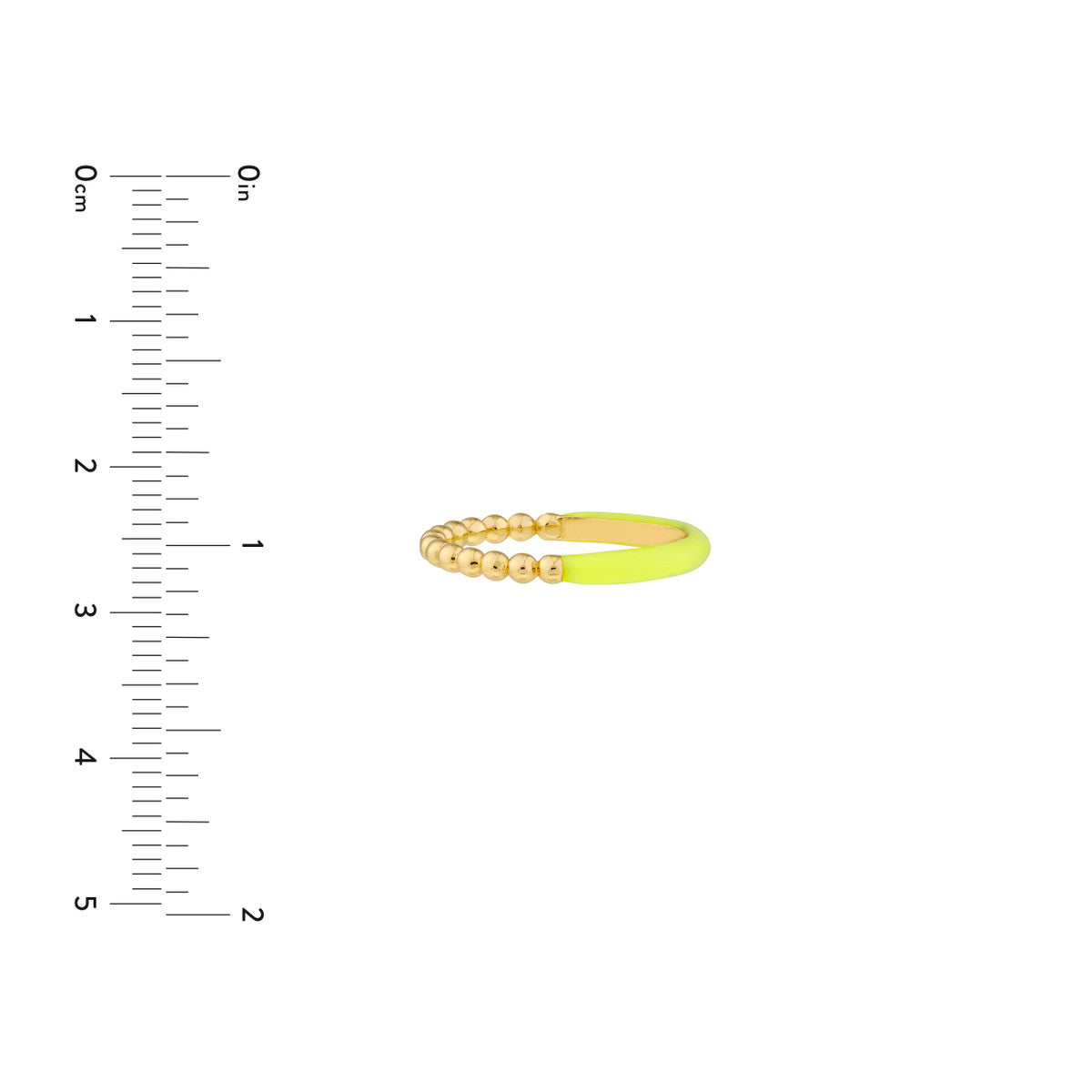 1/2 Beaded 1/2 Enamel Ring 14K Yellow Gold