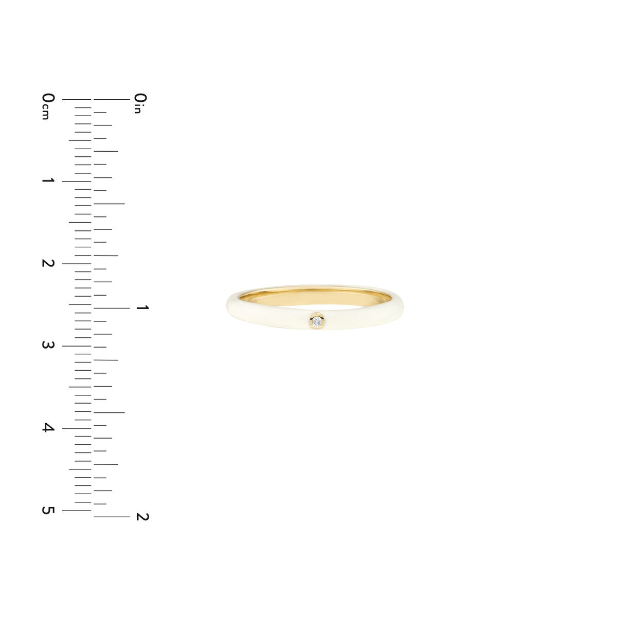 Diamond Bezel on Enamel Band 14K Yellow Gold