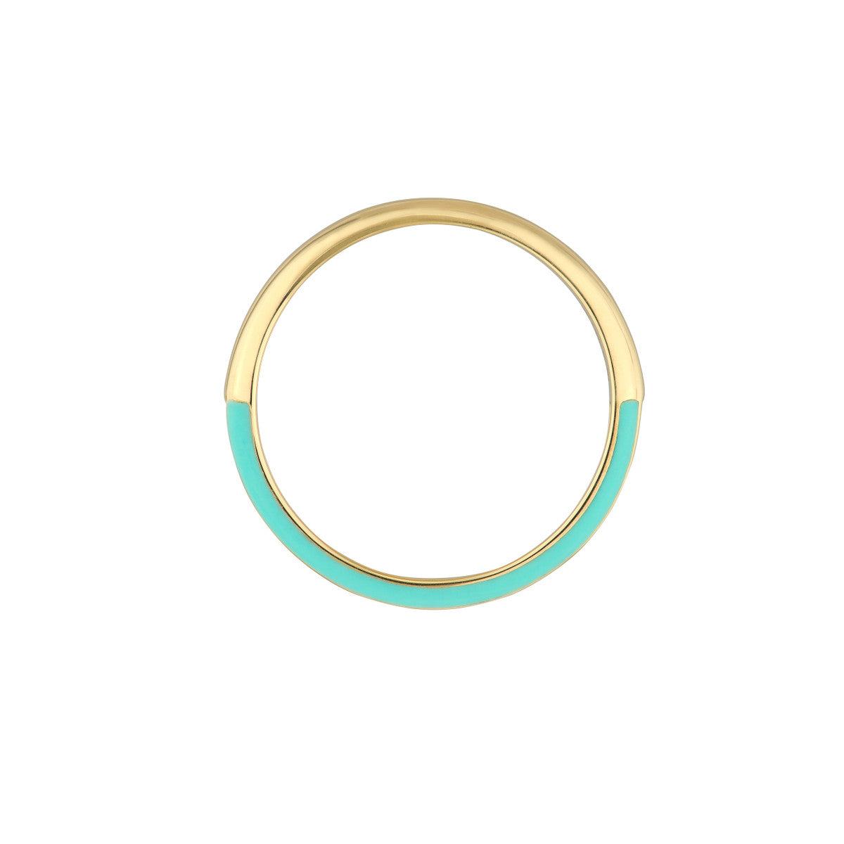 Diamond Band with Lt.Turquoise Enamel 14K Yellow Gold