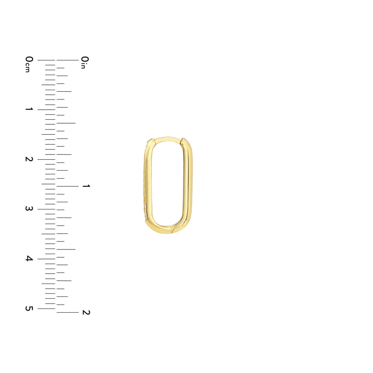 Diamond Channel Hoop Earrings 14K Yellow Gold