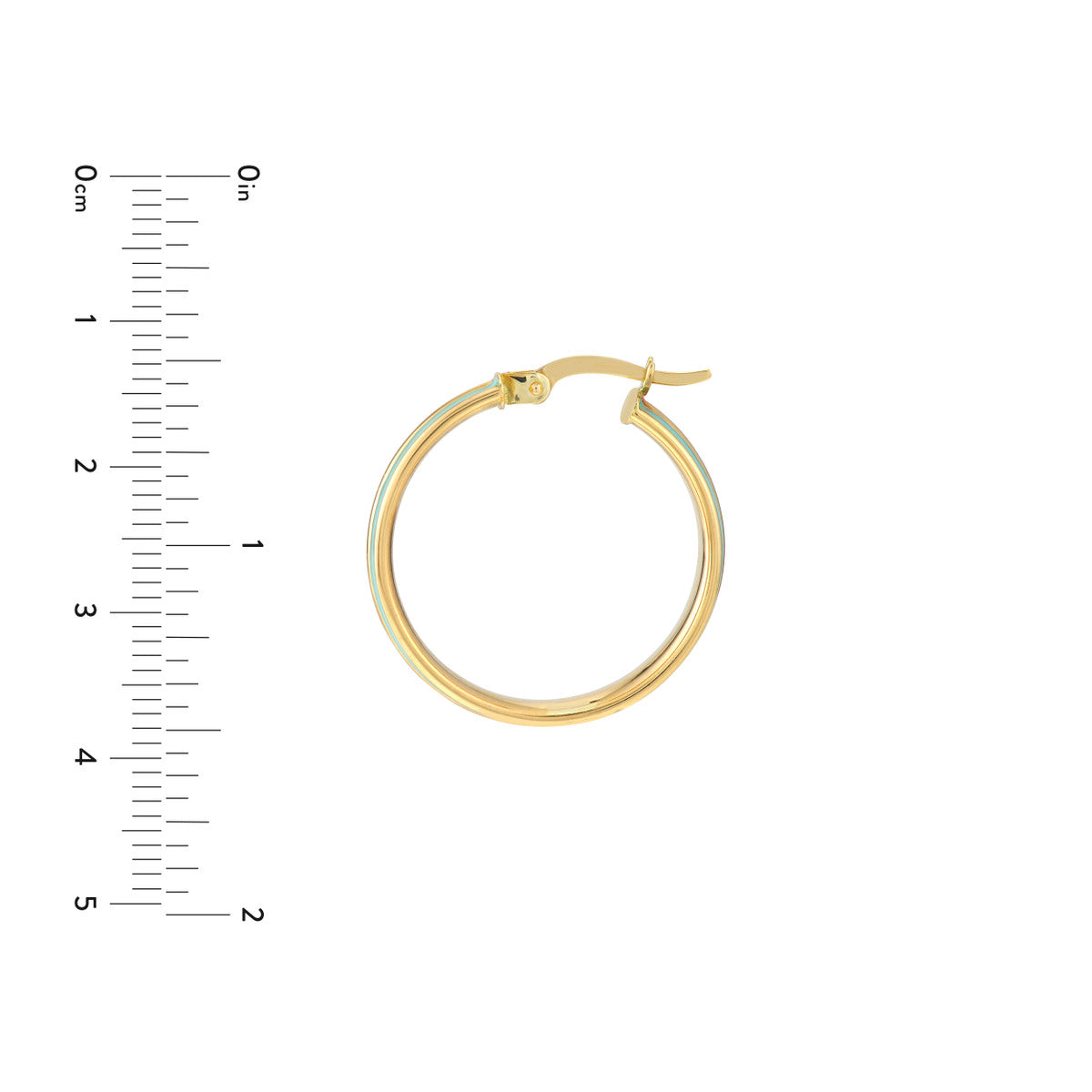 Enamel Round Hoops 14K Yellow Gold