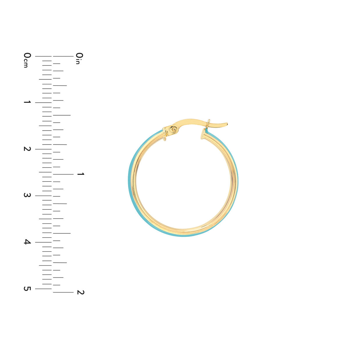 Enamel Round Hoops 14K Yellow Gold