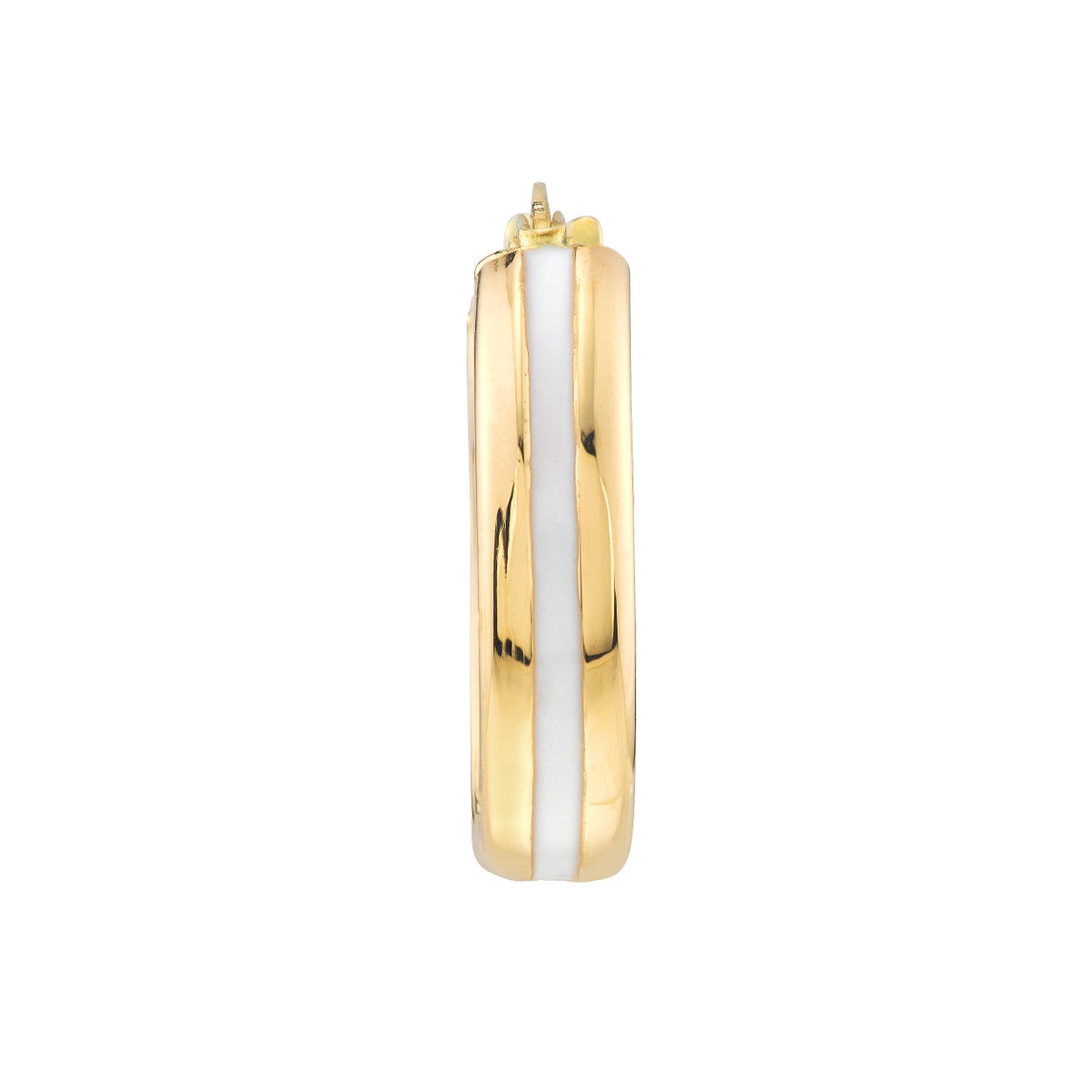 Colorful Enamel Round Hoops 14K Yellow Gold