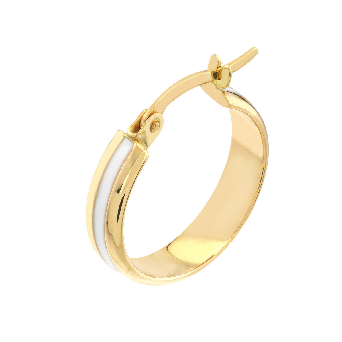 Colorful Enamel Round Hoops 14K Yellow Gold