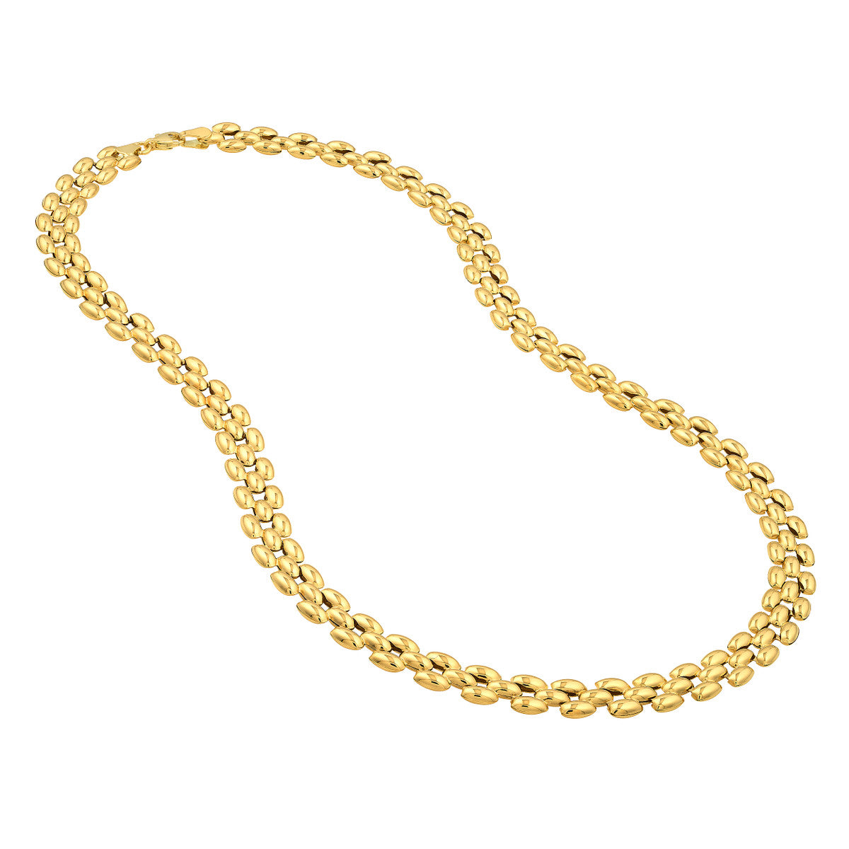 Multi Row Polished Chain 14K Yellow Gold