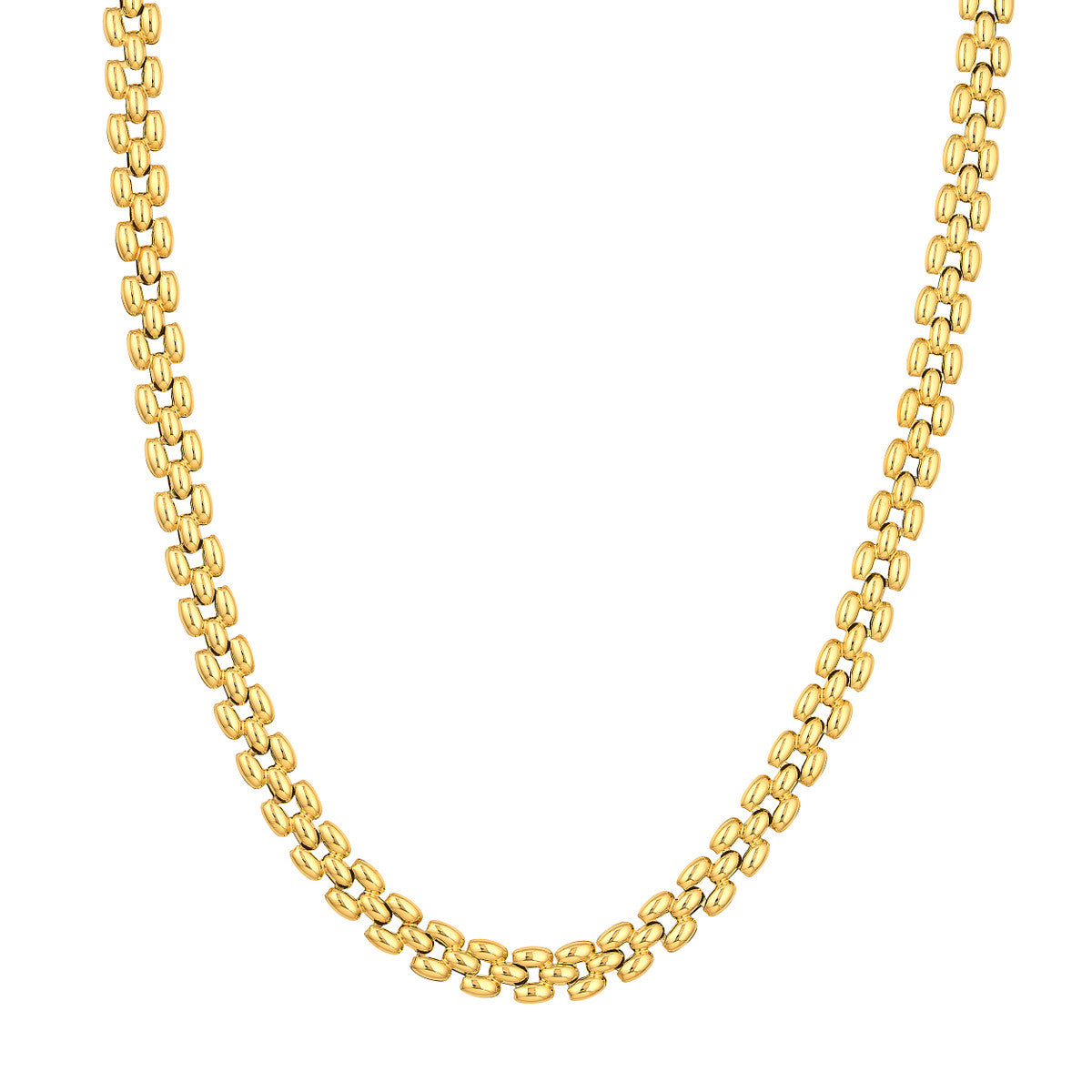 Multi Row Polished Chain 14K Yellow Gold
