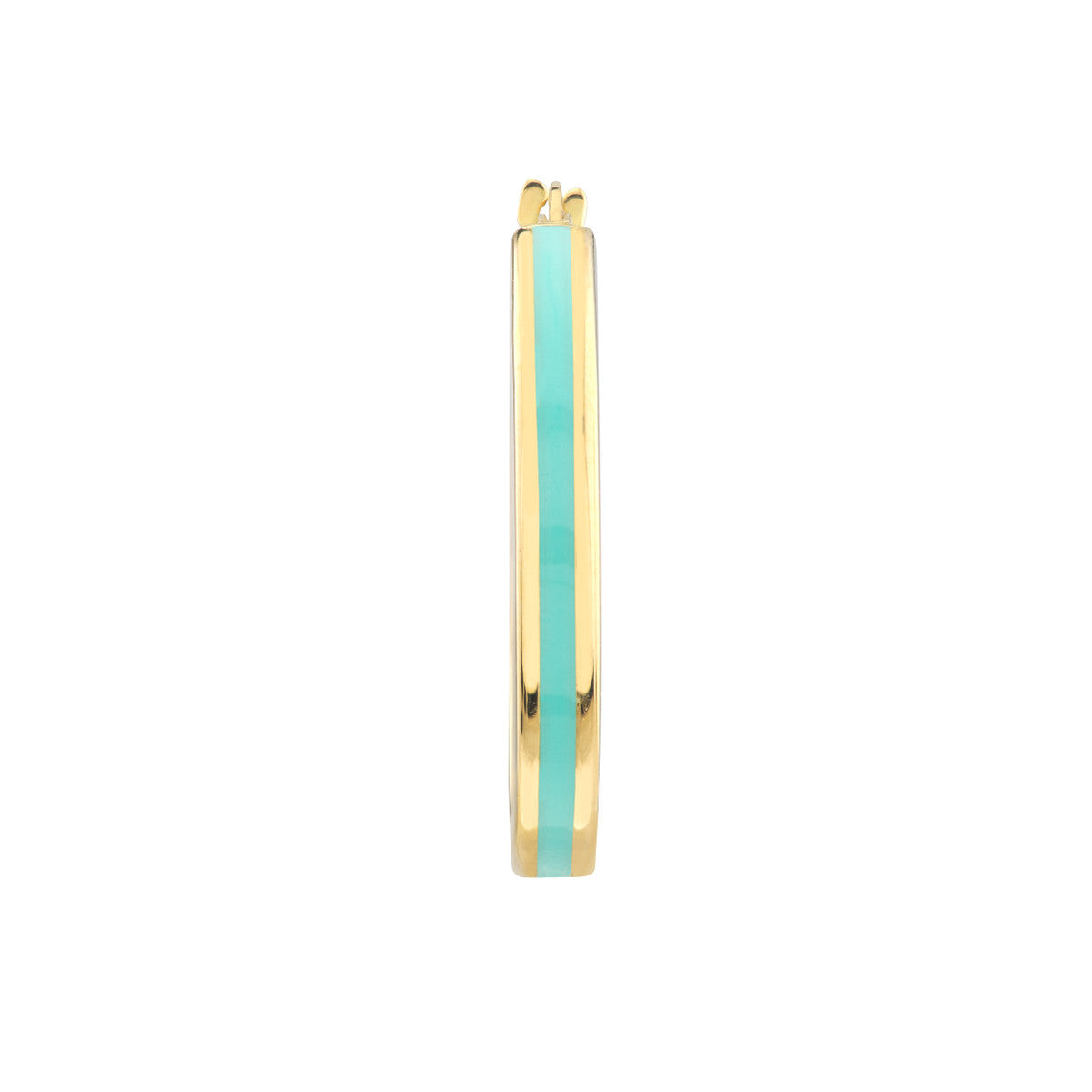 Colorful Enamel Round Hoops 14K Yellow Gold