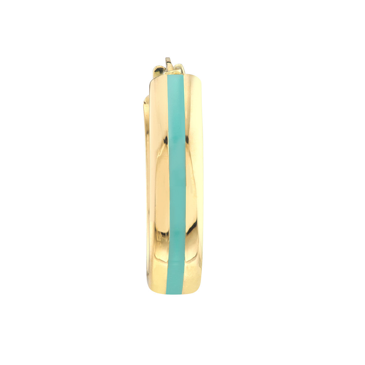 Colorful Enamel Round Hoops 14K Yellow Gold