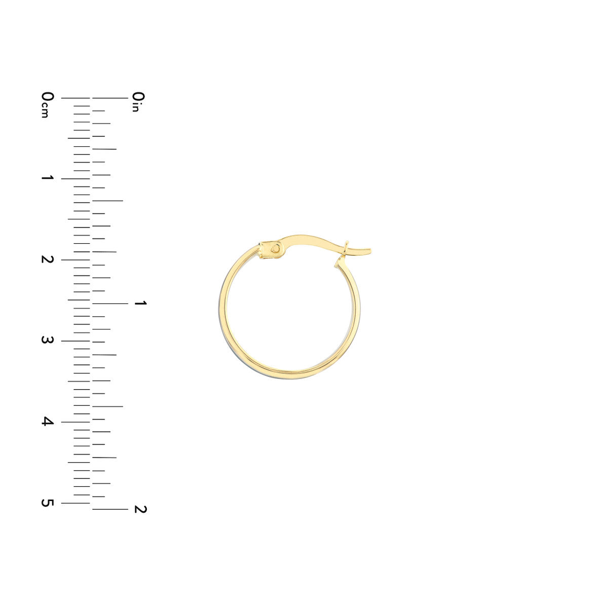 Medium Enamel Round Hoops 14K Yellow Gold