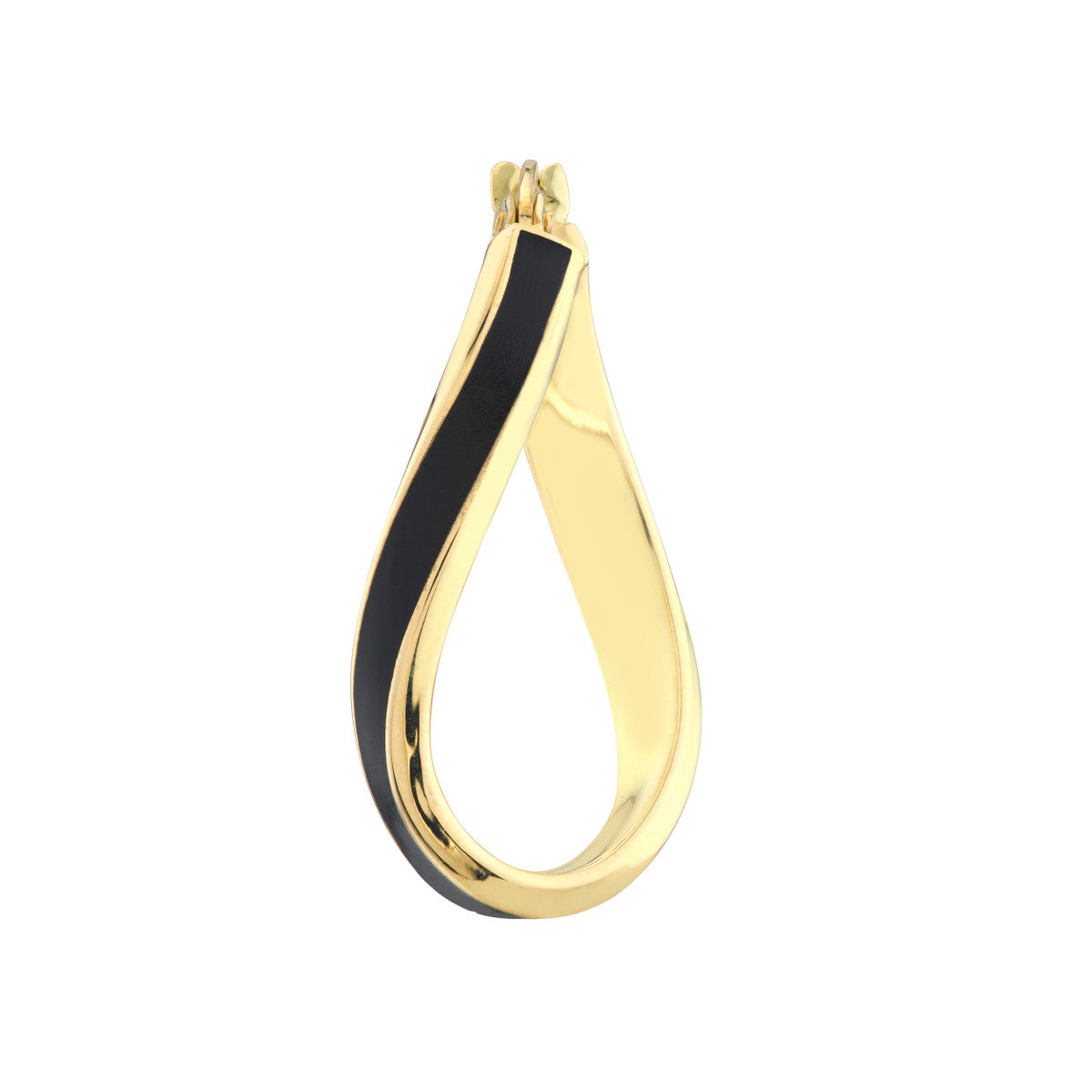 Enamel Oval Twist Hoops 14K Yellow Gold