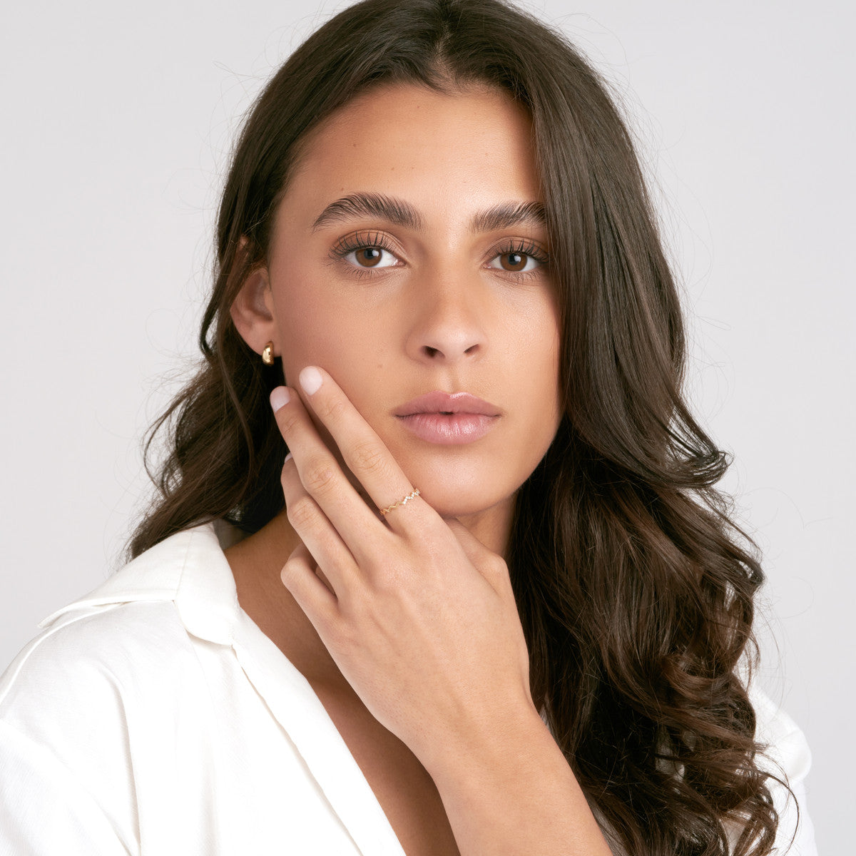 Diamond Polished Zig Zag Ring 14K Yellow Gold