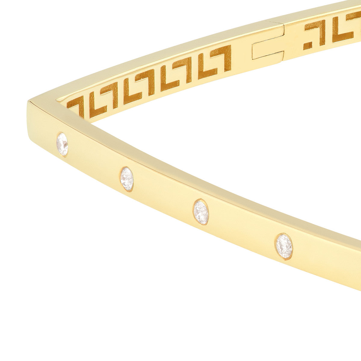 Diamond Square Bangle 14K Yellow Gold