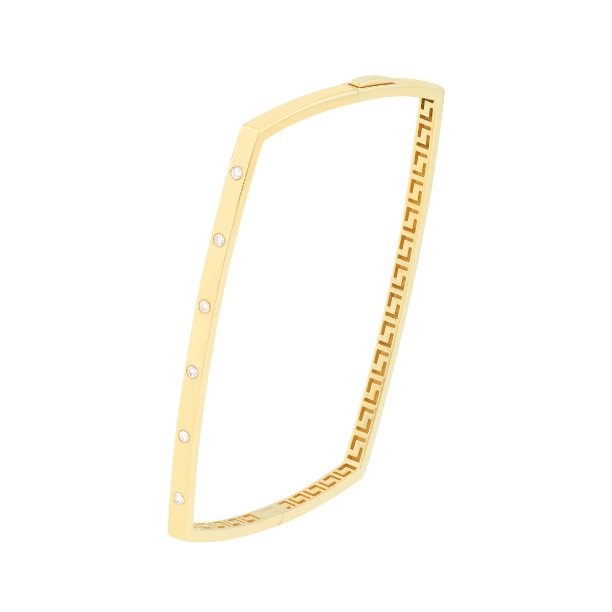 Diamond Square Bangle 14K Yellow Gold