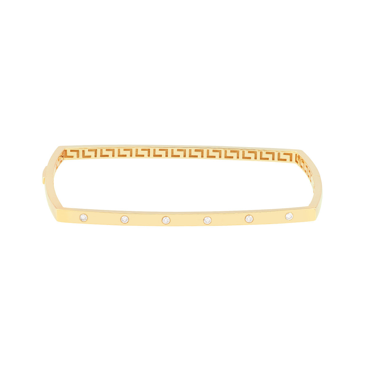 Diamond Square Bangle 14K Yellow Gold