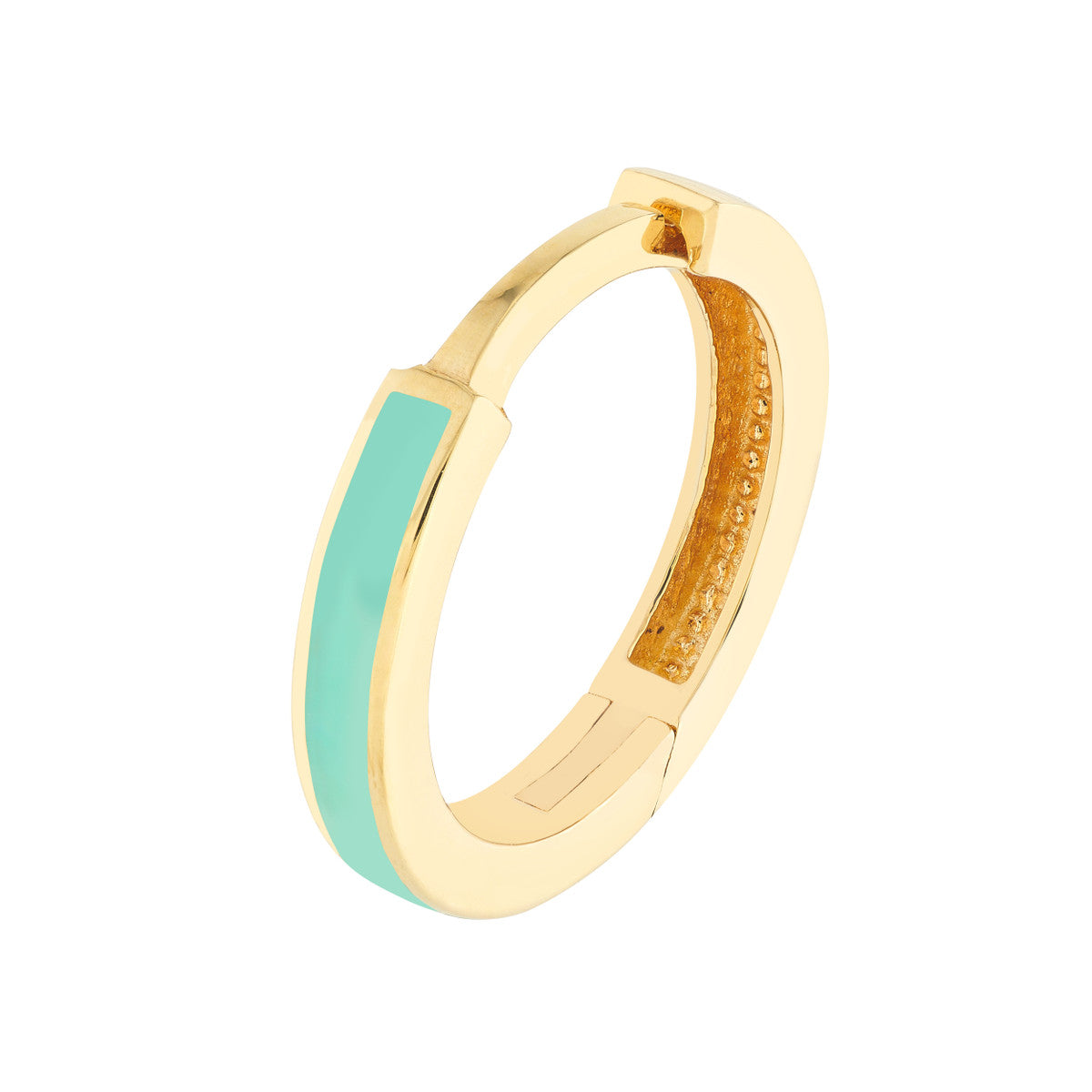 Enamel Huggies 14K Yellow Gold