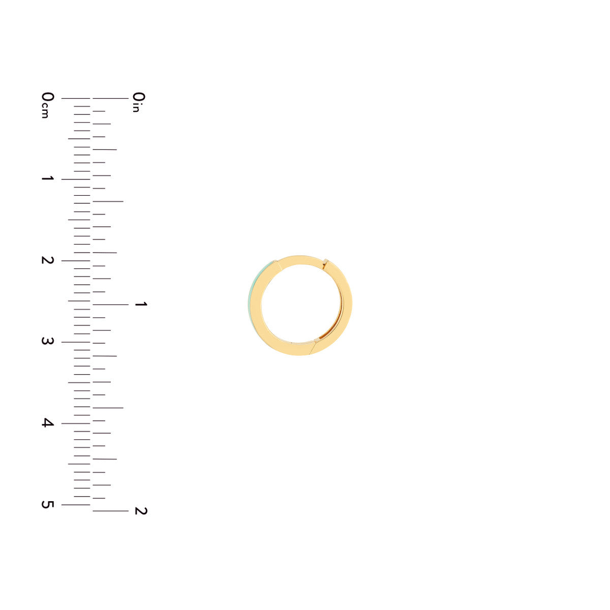 Enamel Huggies 14K Yellow Gold