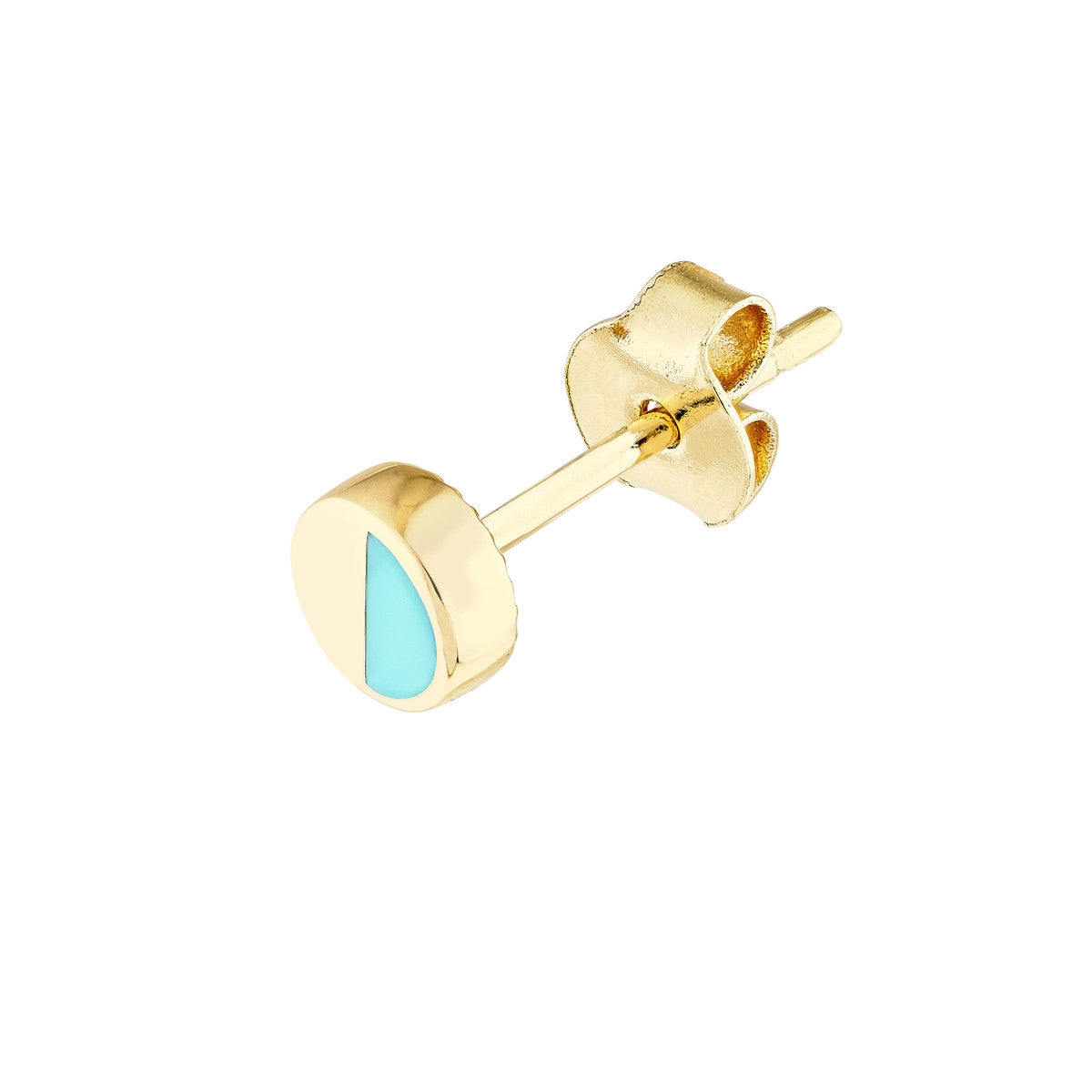50/50 High Polished Stud Earrings 14K Yellow Gold