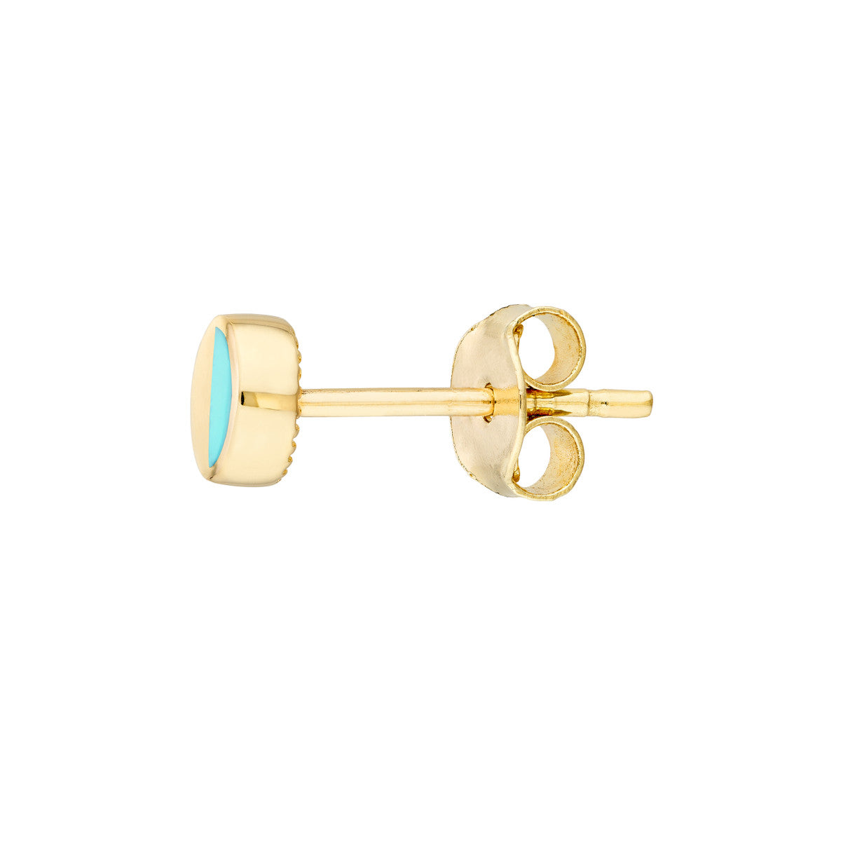 50/50 High Polished Stud Earrings 14K Yellow Gold