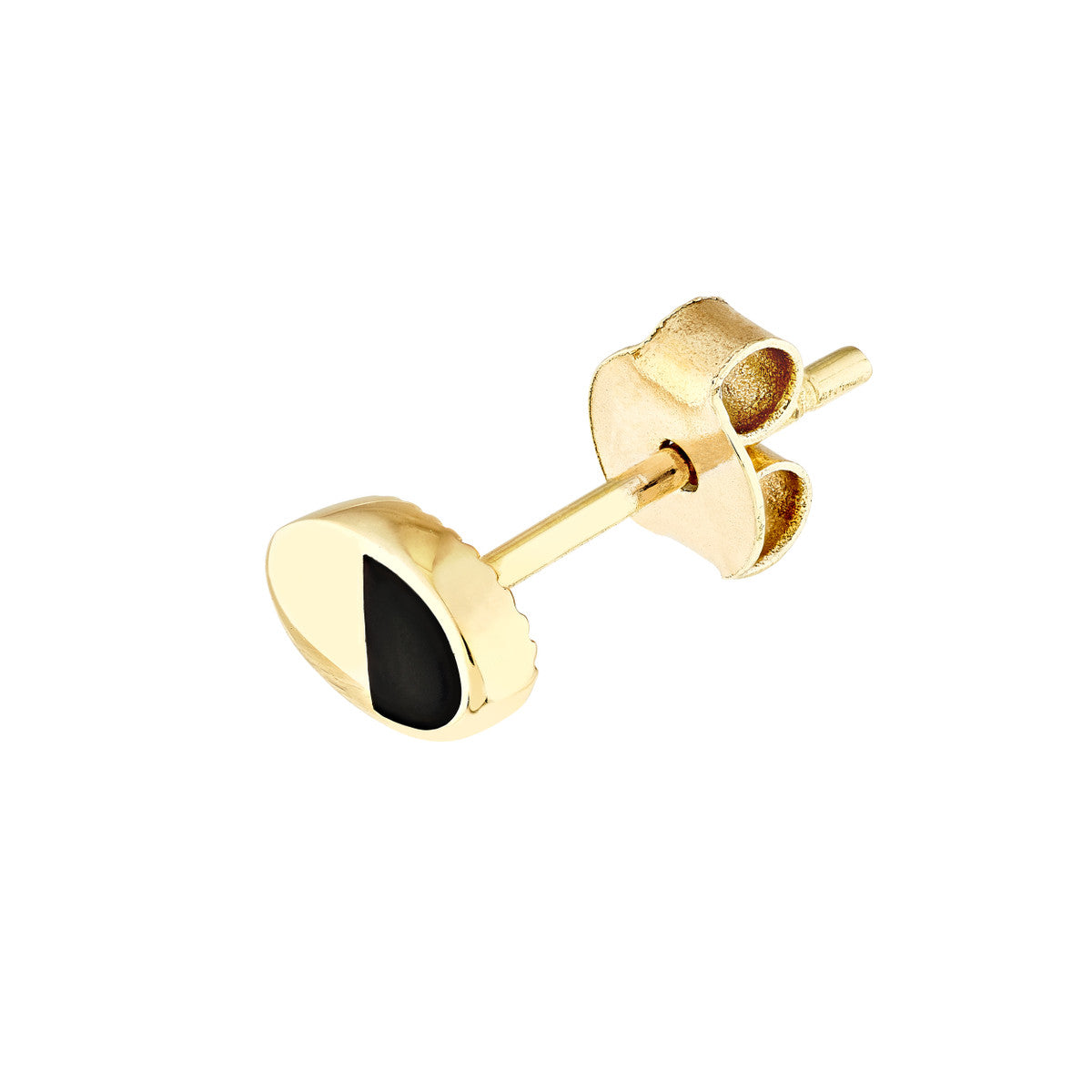 50/50 High Polished Stud Earrings 14K Yellow Gold