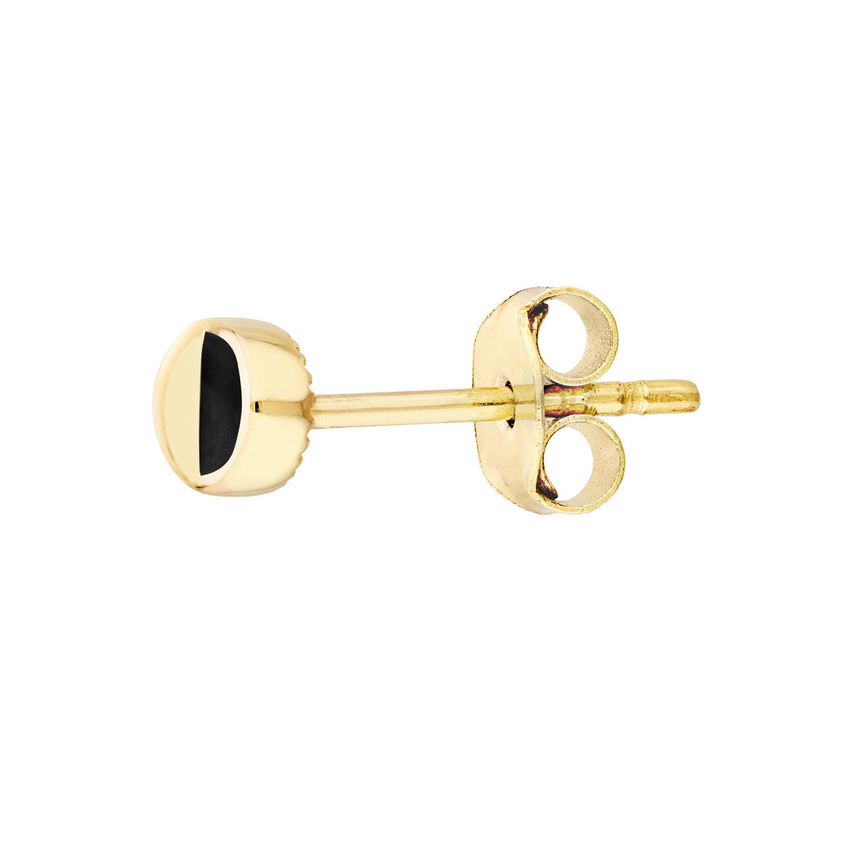 50/50 High Polished Stud Earrings 14K Yellow Gold