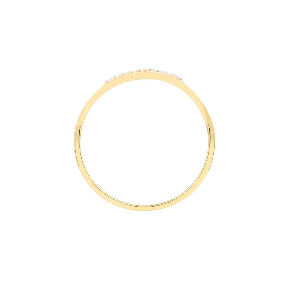 Diamond Chevron Ring 14K Yellow Gold