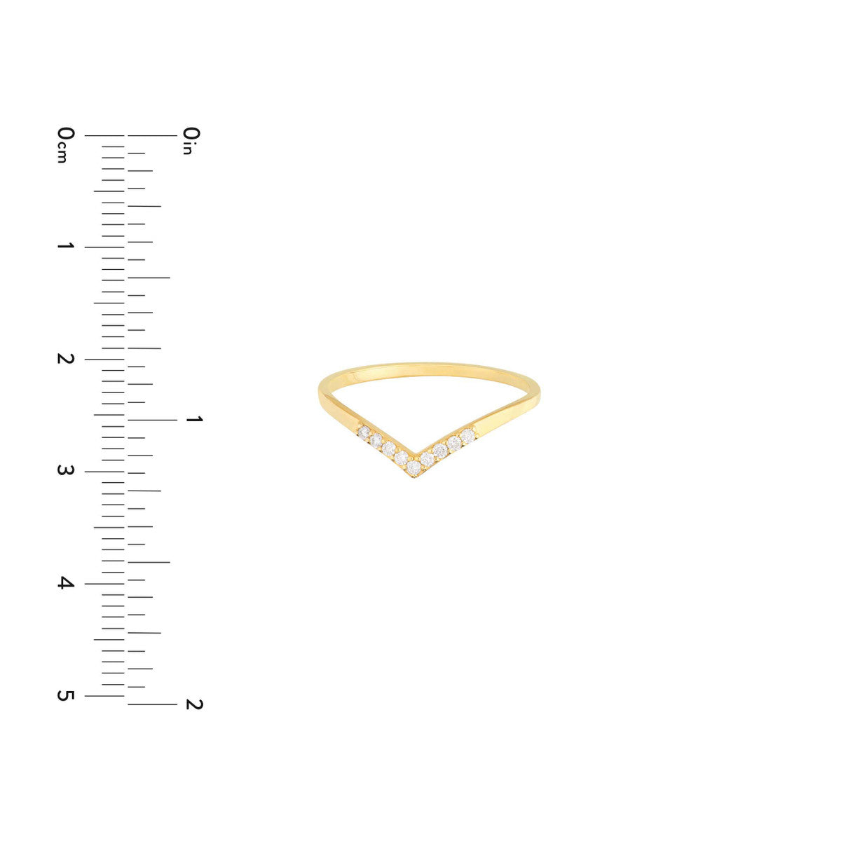 Diamond Chevron Ring 14K Yellow Gold