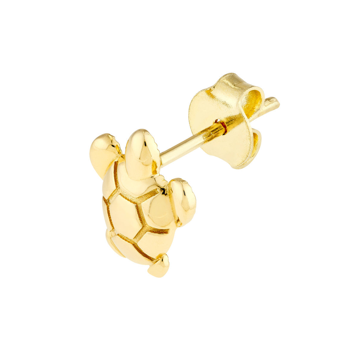 Sea Turtle Micro Stud Earrings 14K Yellow Gold