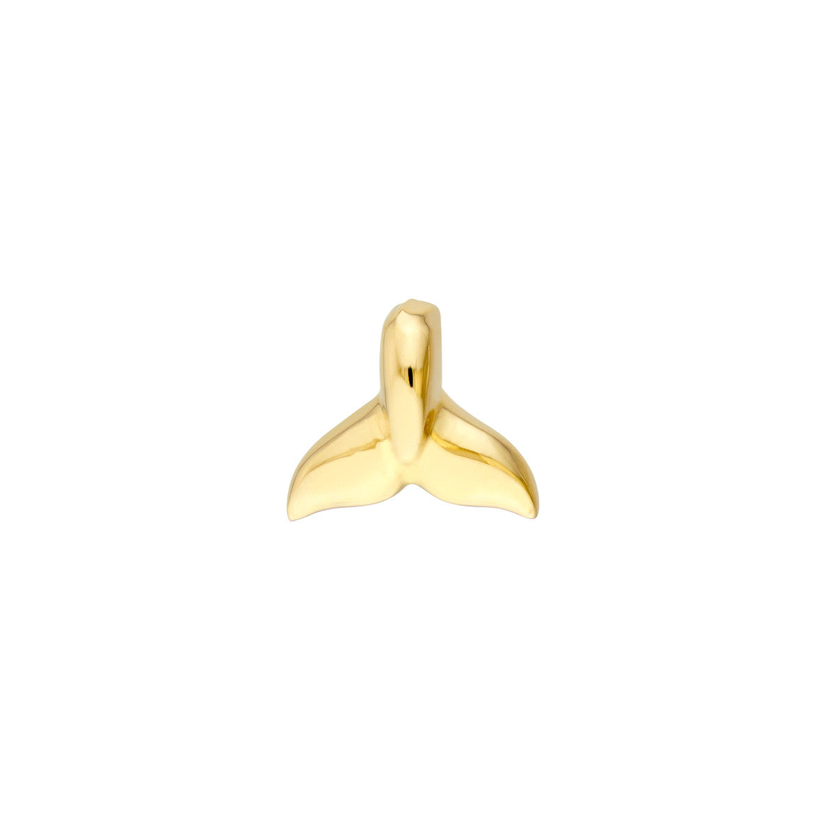 Whale Tail Micro Stud Earrings 14K Yellow Gold