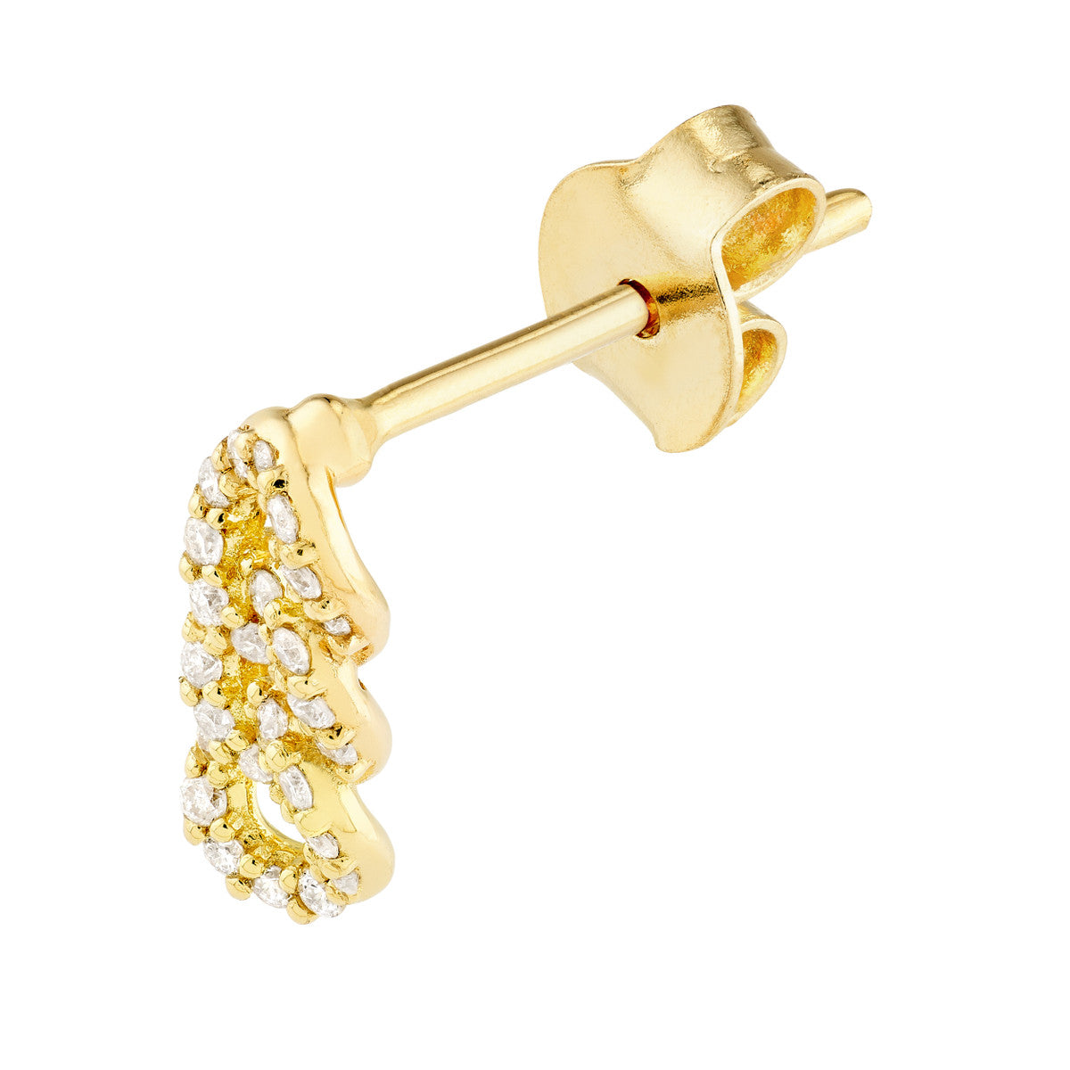 Diamond Triple Link Earrings 14K Yellow Gold