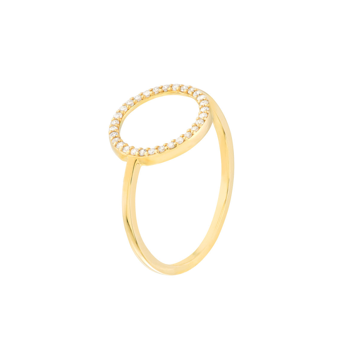 Open Diamond Circle Ring 14K Yellow Gold