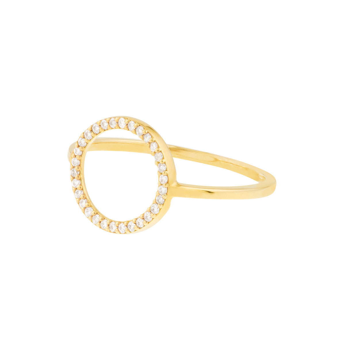 Open Diamond Circle Ring 14K Yellow Gold