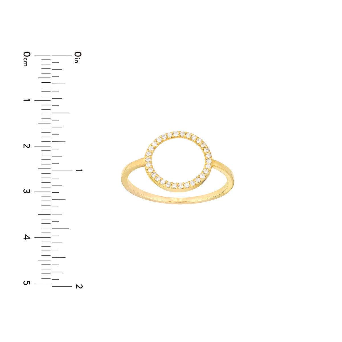 Open Diamond Circle Ring 14K Yellow Gold