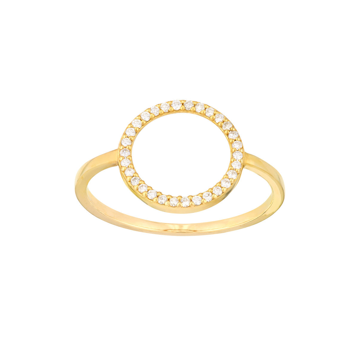 Open Diamond Circle Ring 14K Yellow Gold