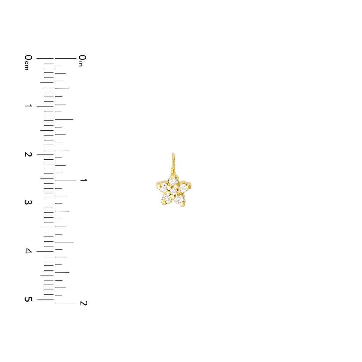 Diamond Star Spool Charm 14K Yellow Gold