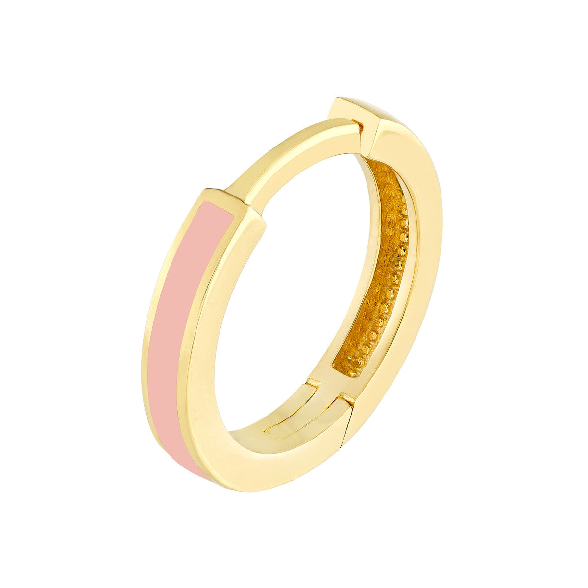 Enamel Huggies 14K Yellow Gold