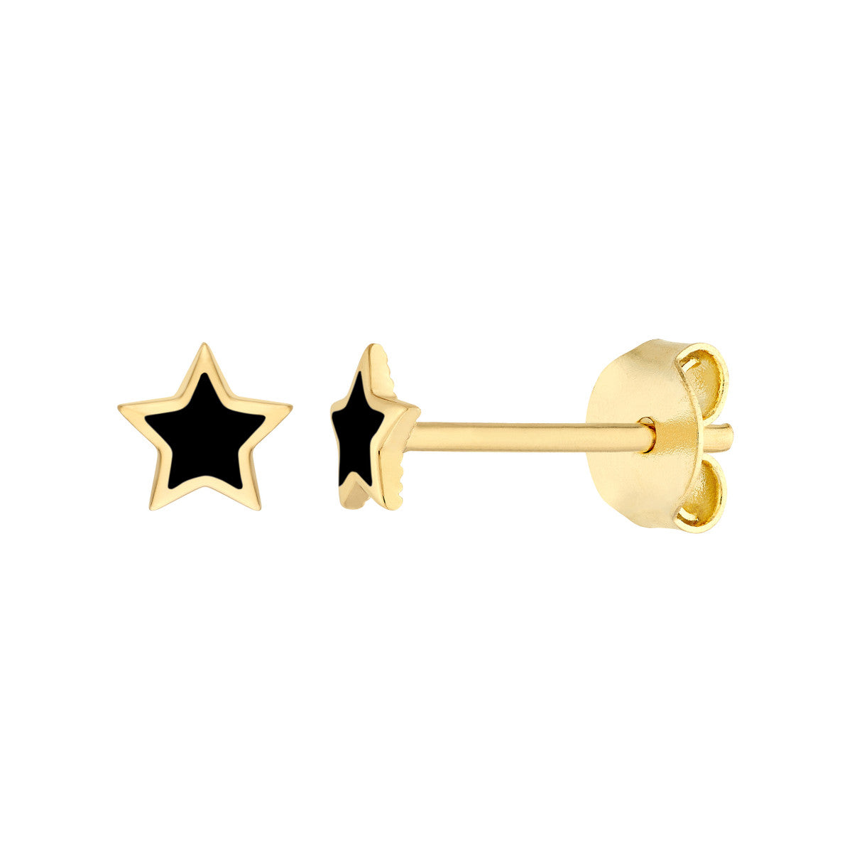 Enamel Star Stud Earrings 14K Yellow Gold