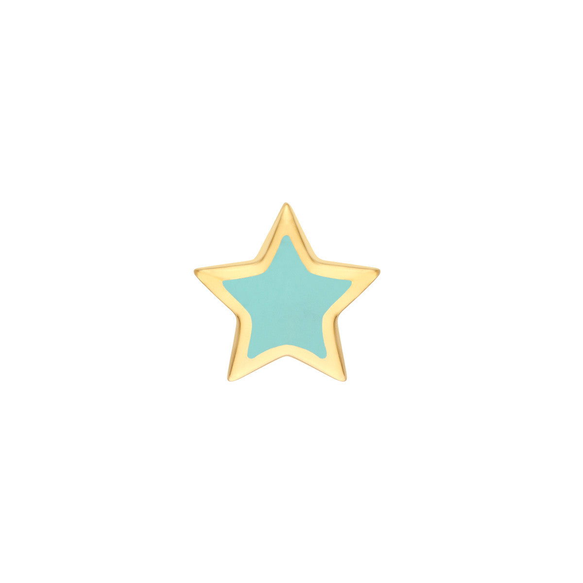 Enamel Star Stud Earrings 14K Yellow Gold