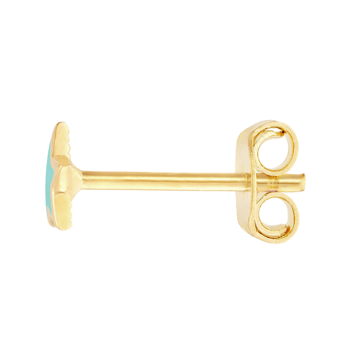 Enamel Star Stud Earrings 14K Yellow Gold