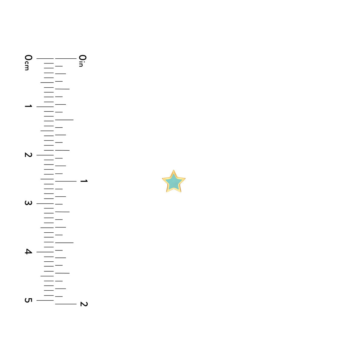 Enamel Star Stud Earrings 14K Yellow Gold