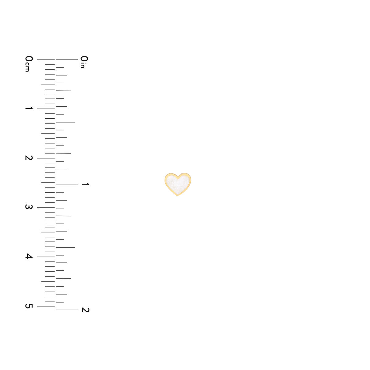 Enamel Heart Stud Earrings 14K Yellow Gold