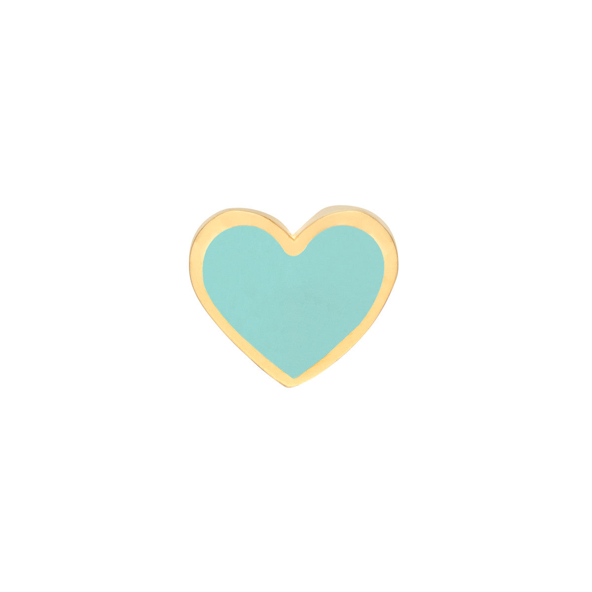 Enamel Heart Stud Earrings 14K Yellow Gold