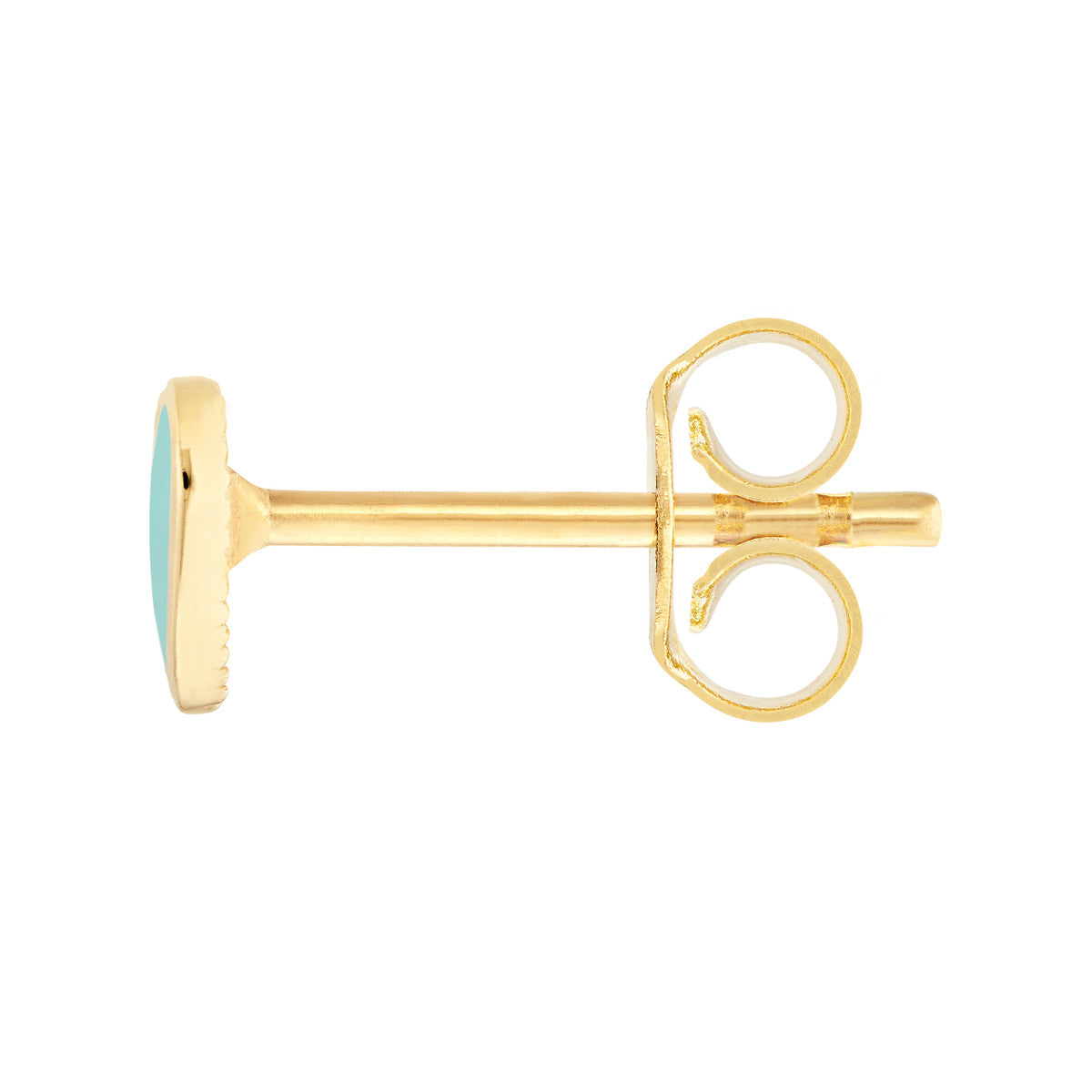 Enamel Heart Stud Earrings 14K Yellow Gold